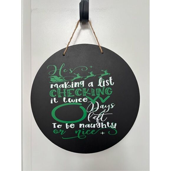 handmade Other - Chalkboard Santa and sleigh countdown to christmas